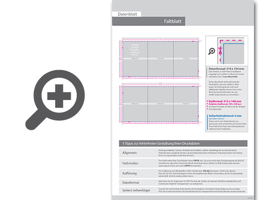 Product Bild hochglanz-uv-lack_faltblatt__gefalzt_auf_din_a6__vertikaler_wickelfalz__6-seitig